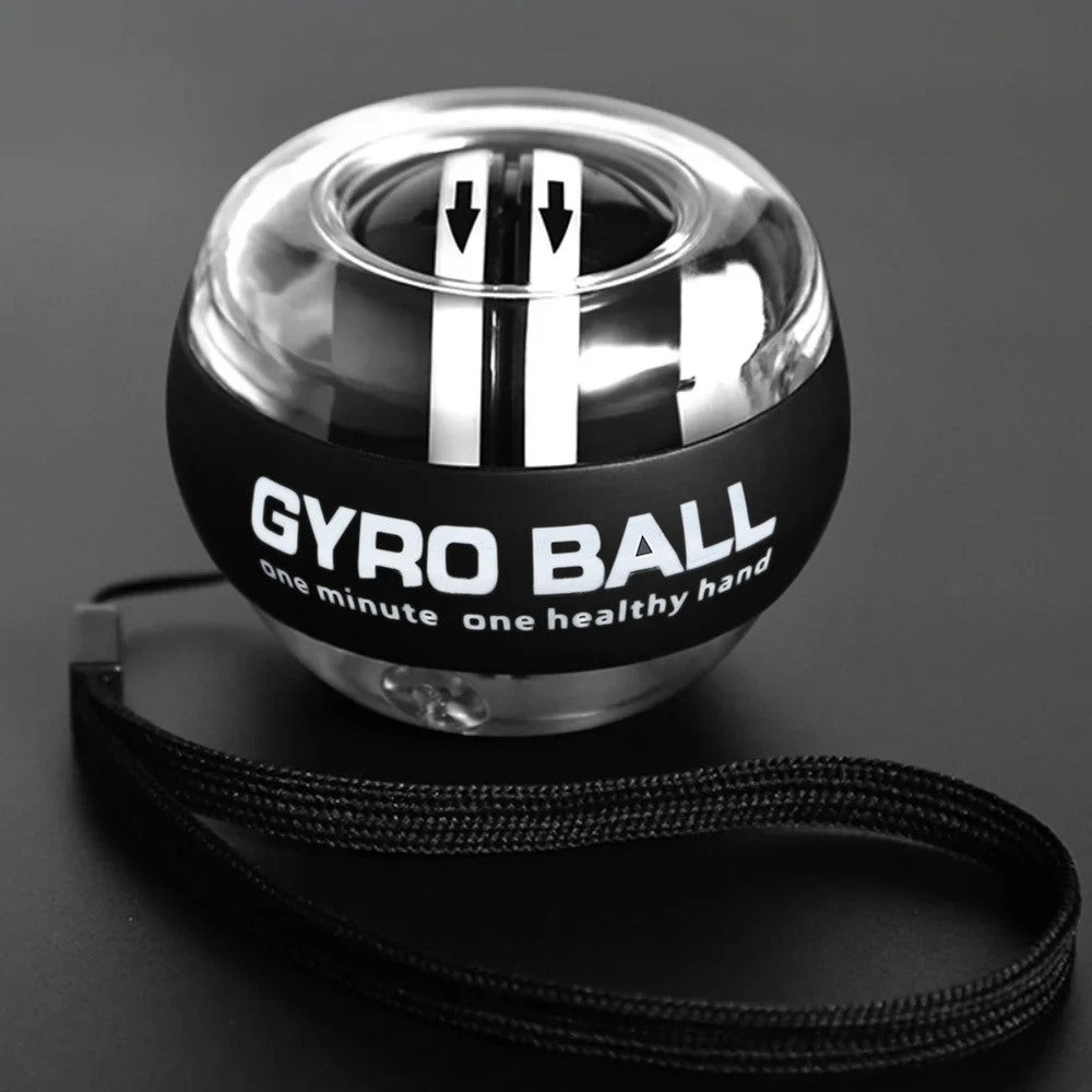 כדור האימון PowerGrip Gyro Ball עם רצועת יד, מבט קדמי